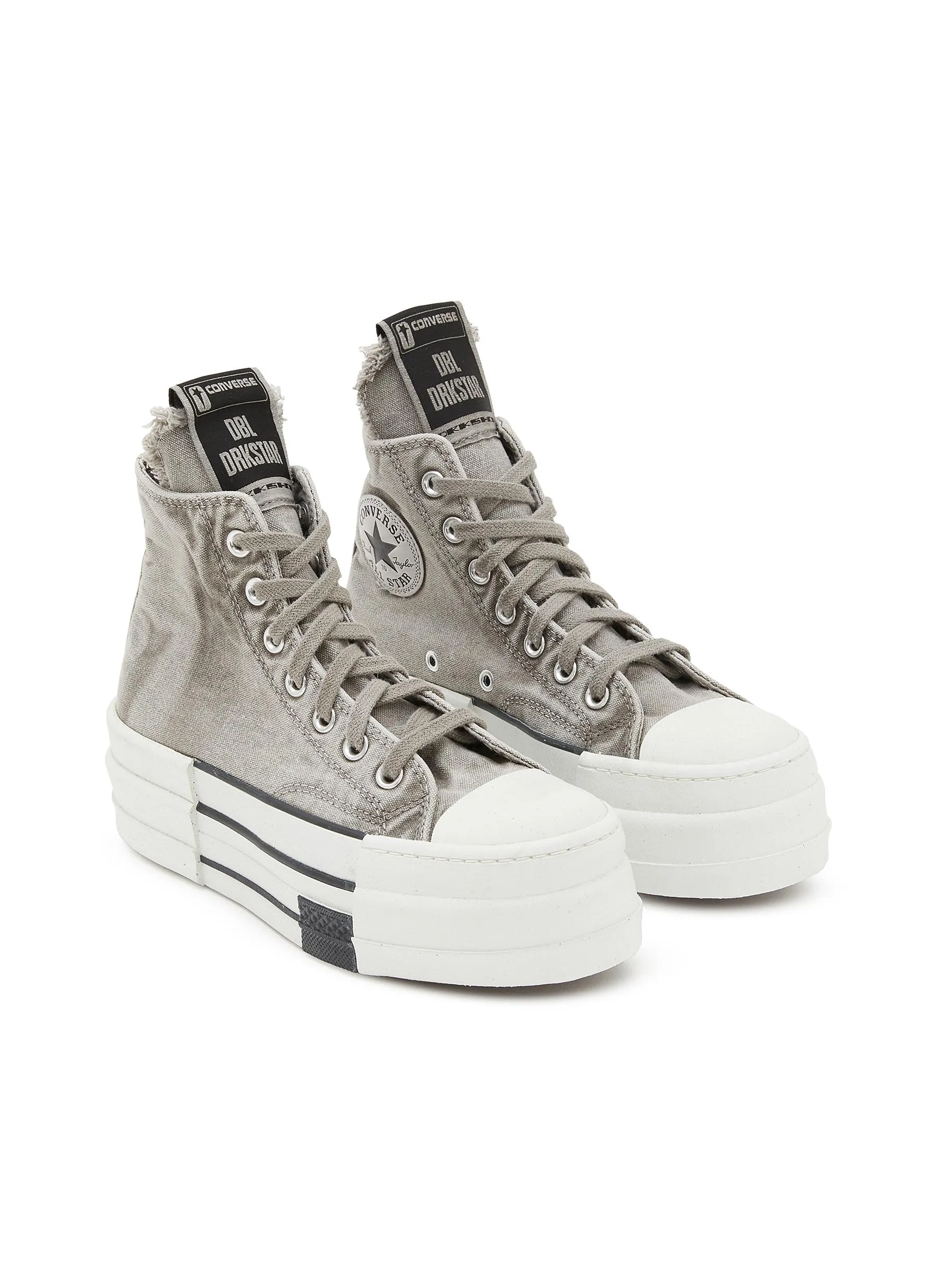 -----------RICK OWENS DRKSHDW  ---- ------------ ----X Converse DBL DRKSTAR Overdyed High Top Sneakers --