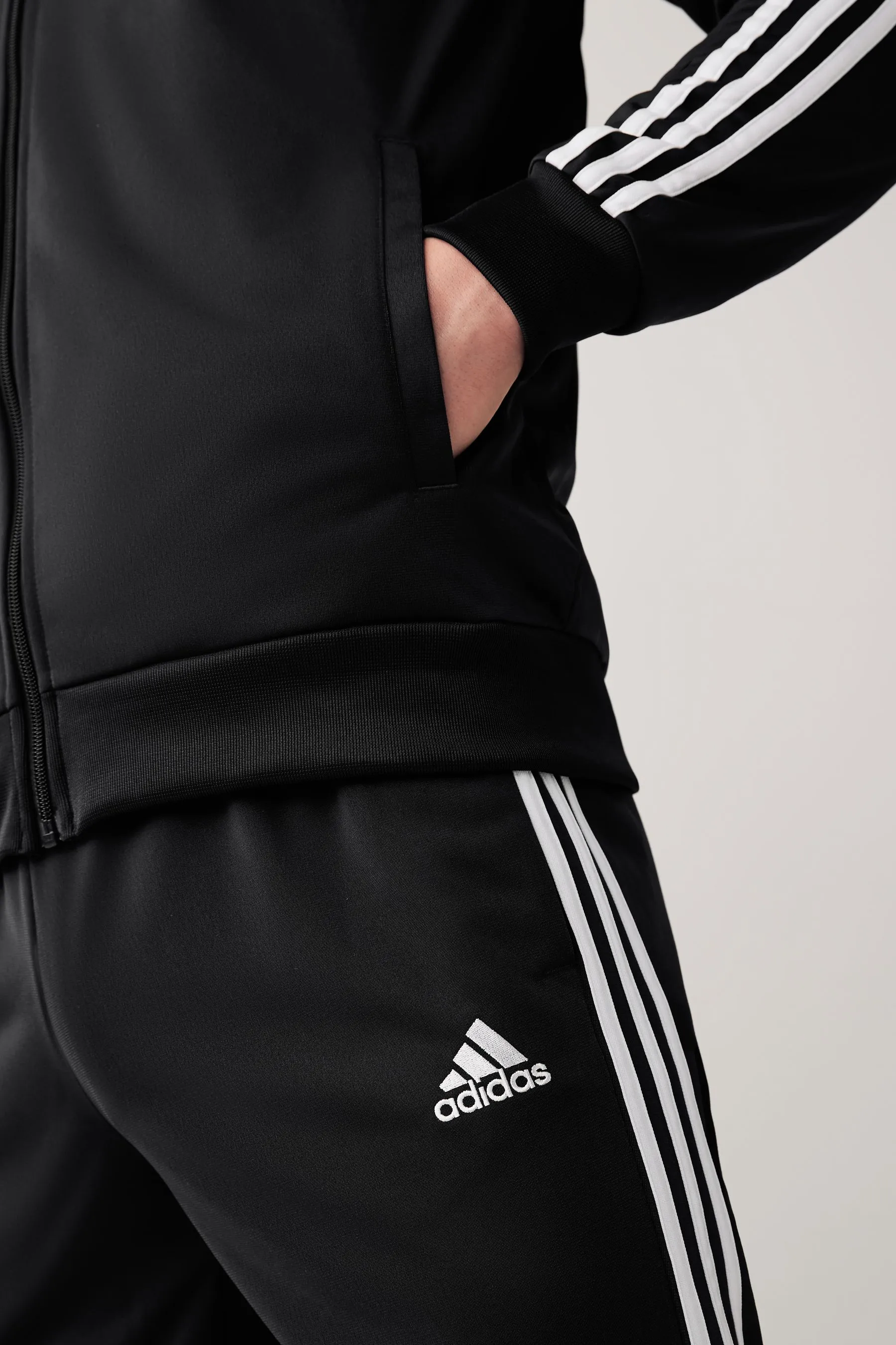 adidas Black Basic 3-Stripes Tricot Tracksuit