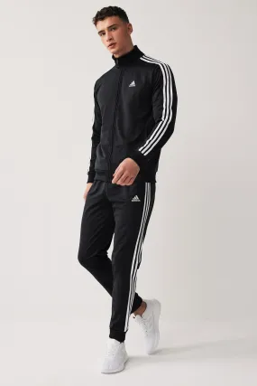 adidas Black Basic 3-Stripes Tricot Tracksuit