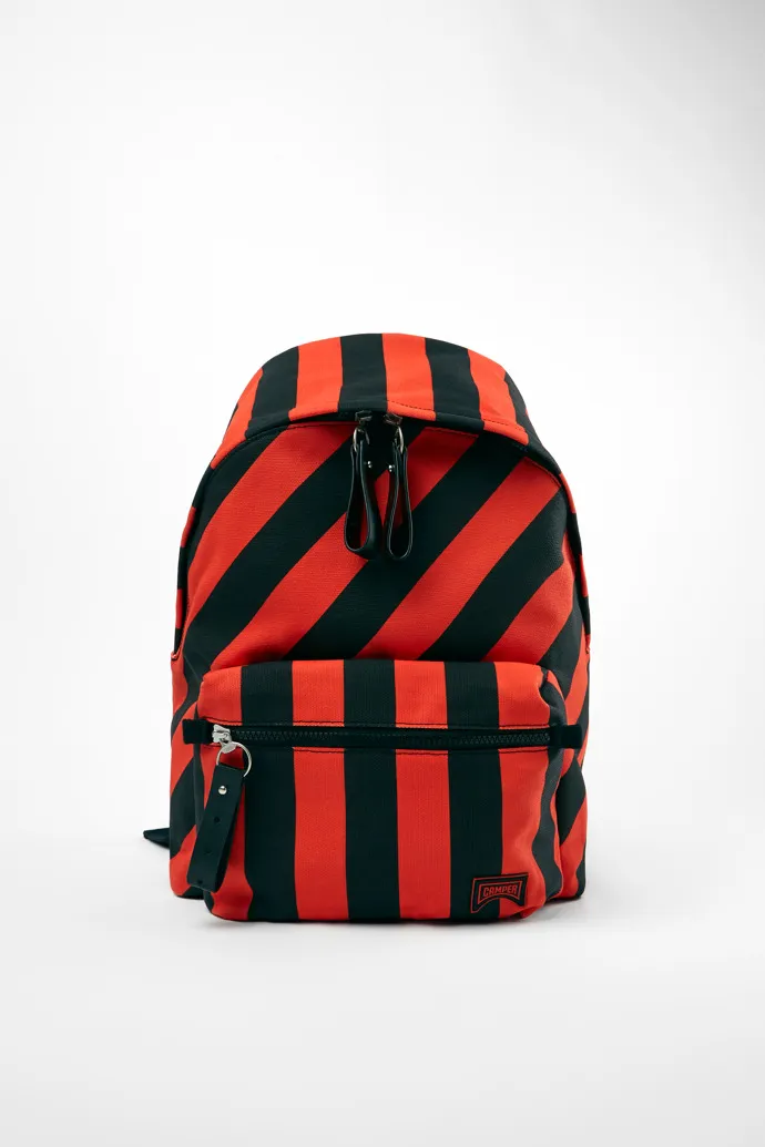 Ado Large black and red recycled cotton backpack