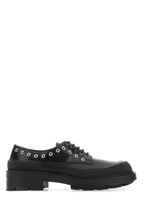 Alexander Mcqueen Black Leather Lace Up Shoes