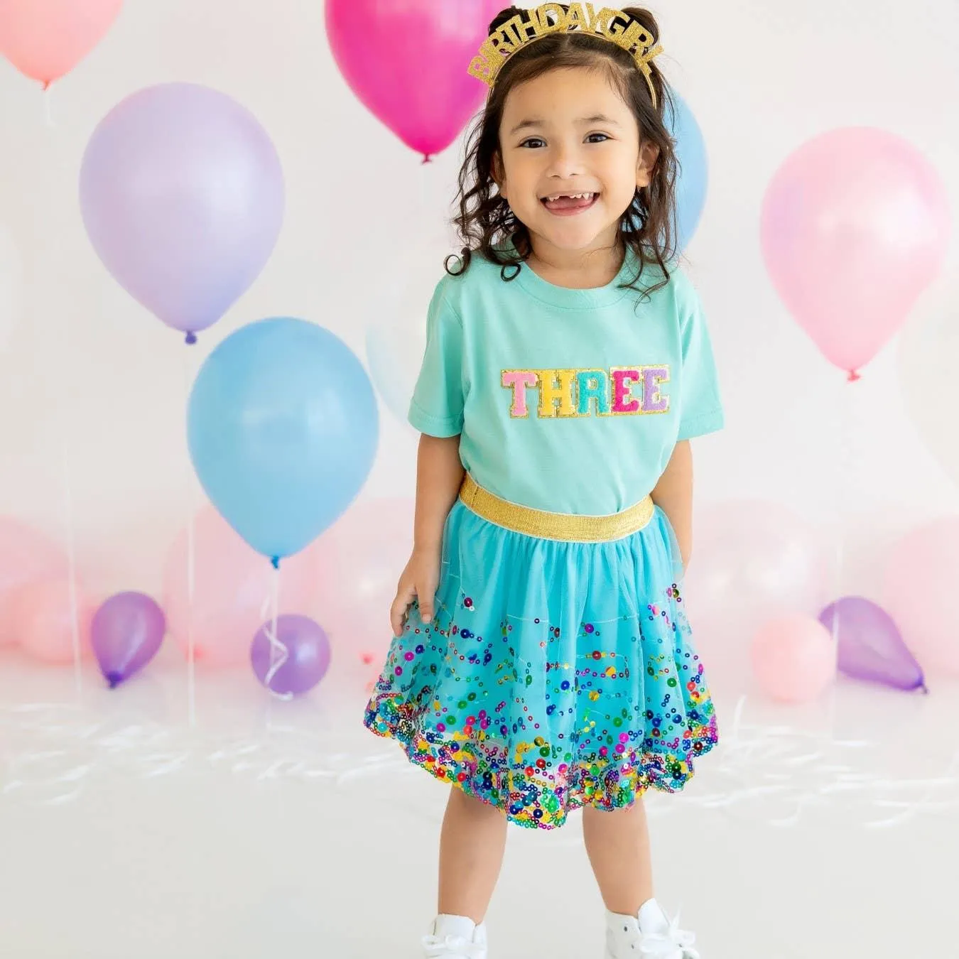 Aqua Confetti Tutu Skirt