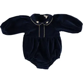 Bebe Organic Clara Romper, Navy