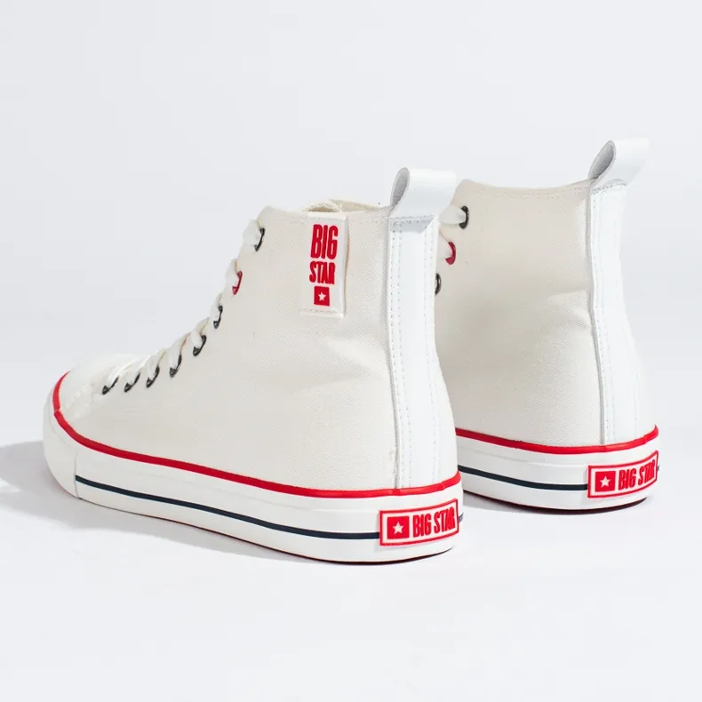 Big Star men's white high-top sneakers