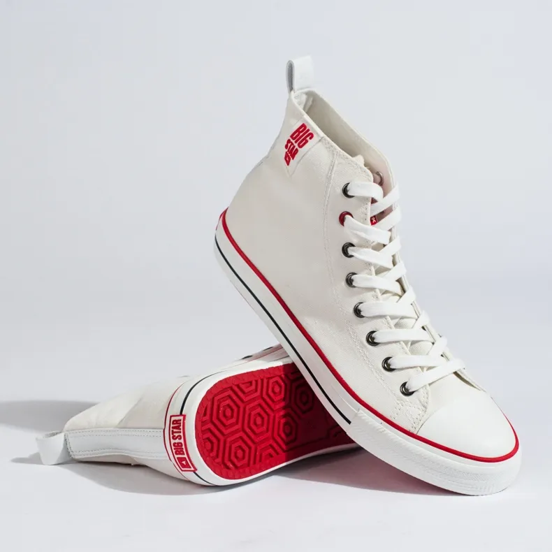 Big Star men's white high-top sneakers