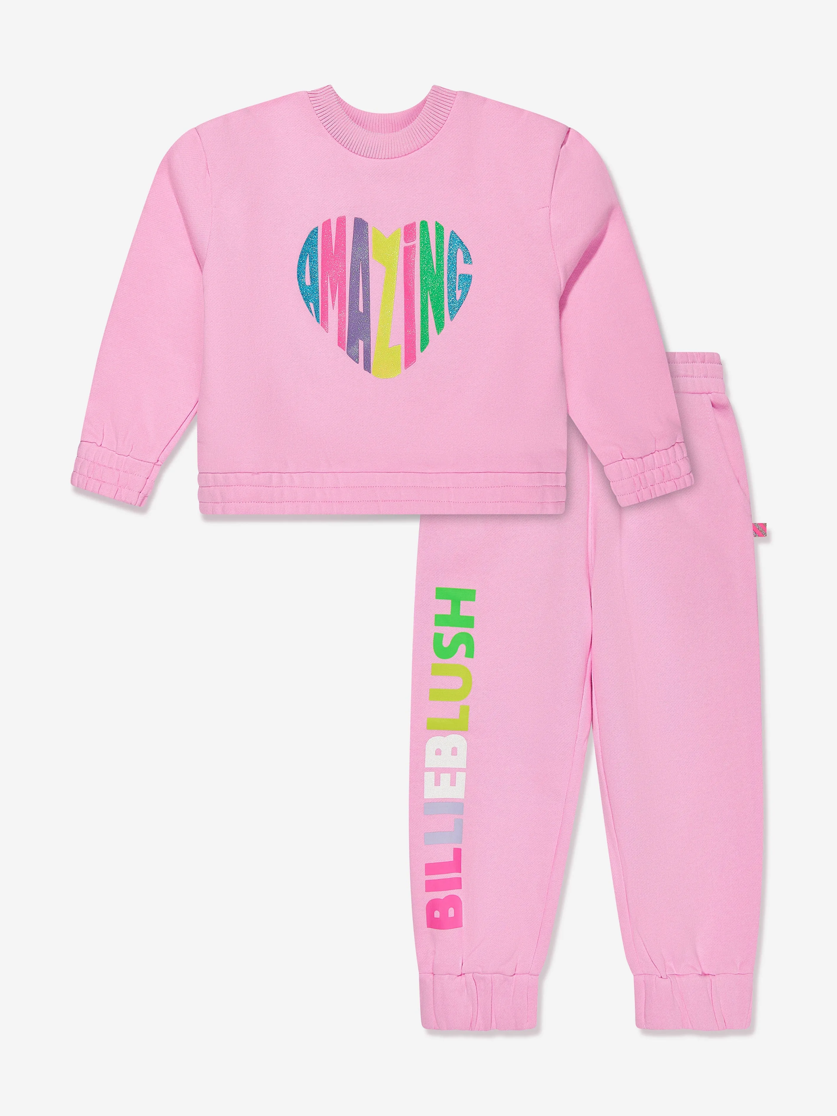 Billieblush Girls Amazing Heart Tracksuit in Pink