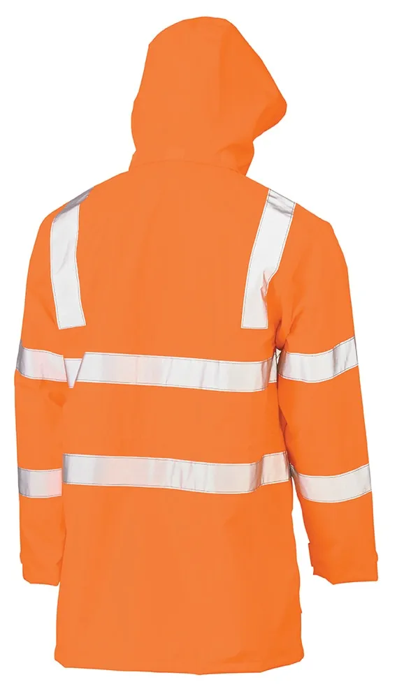 Bisley Workwear - Jacket - Unisex Taped Hi-Vis Wet Weather Rail - Orange - XS - BJ6964T_BVORXS