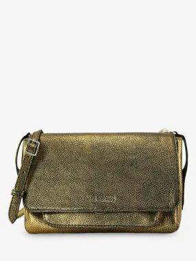 Black and Gold Leather Cross-body Bag for Women - Diane S Granite | PAUL MARIUS