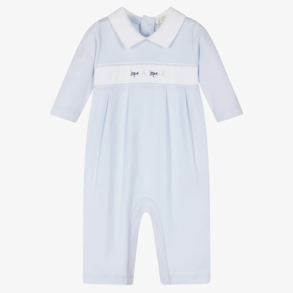 Blue Pima Cotton Flying Romper