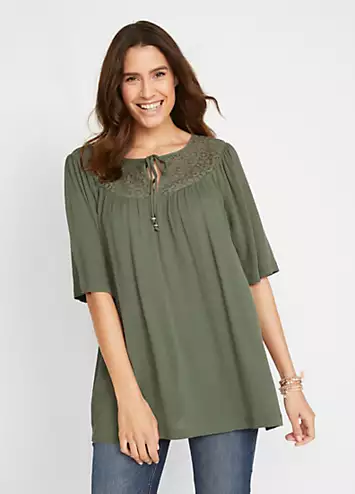 bonprix Lace Yoke Tunic | Grattan