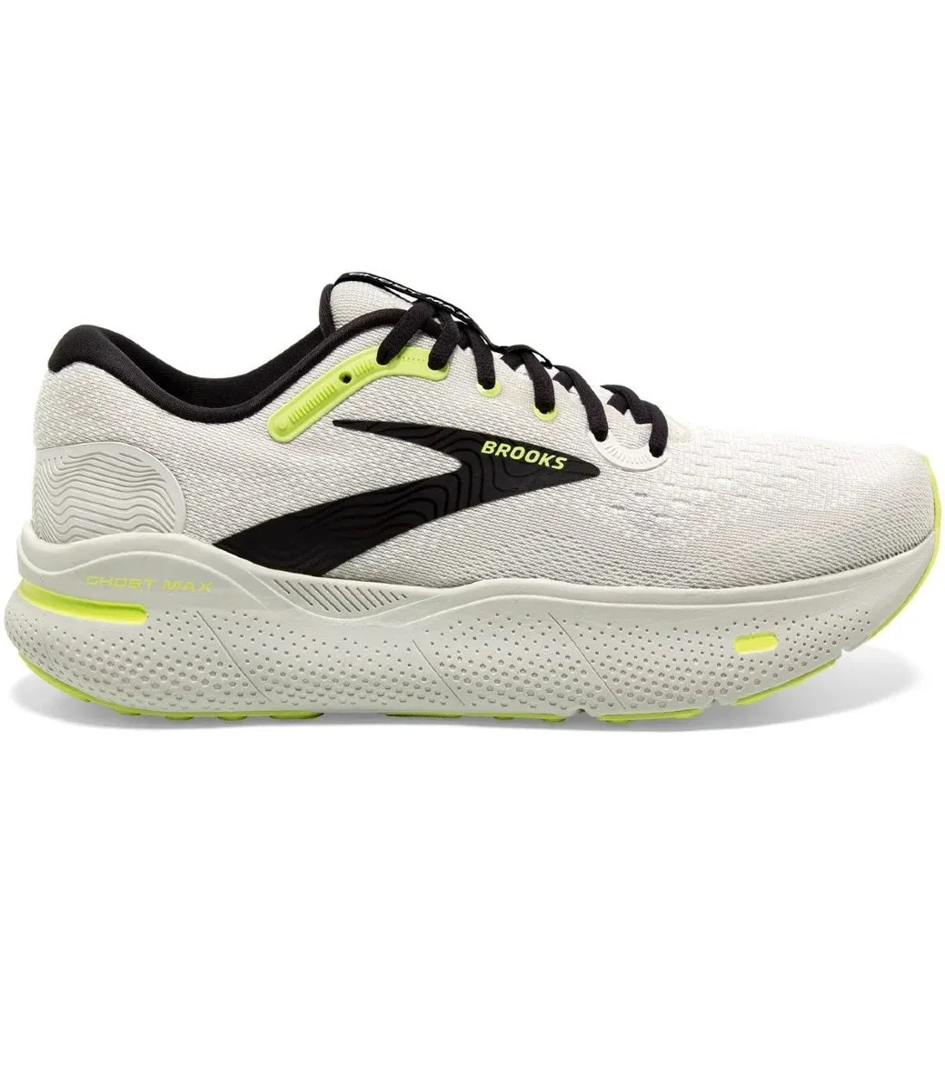 Brooks Men's Ghost Max Running Shoe -  Grey/Black/Sharp Green 1104061D071