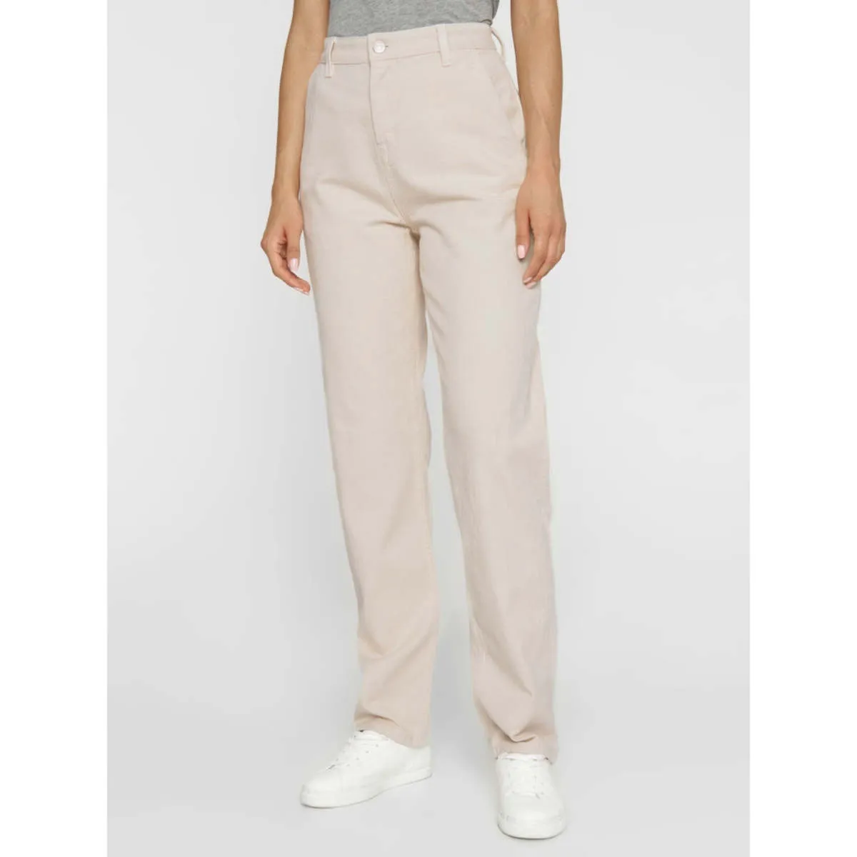 Calla mid rise heavy twill workwear pant - Cream