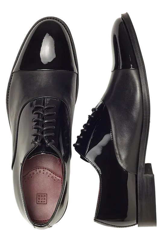 Cap Toe Shoes in Patent/Calf