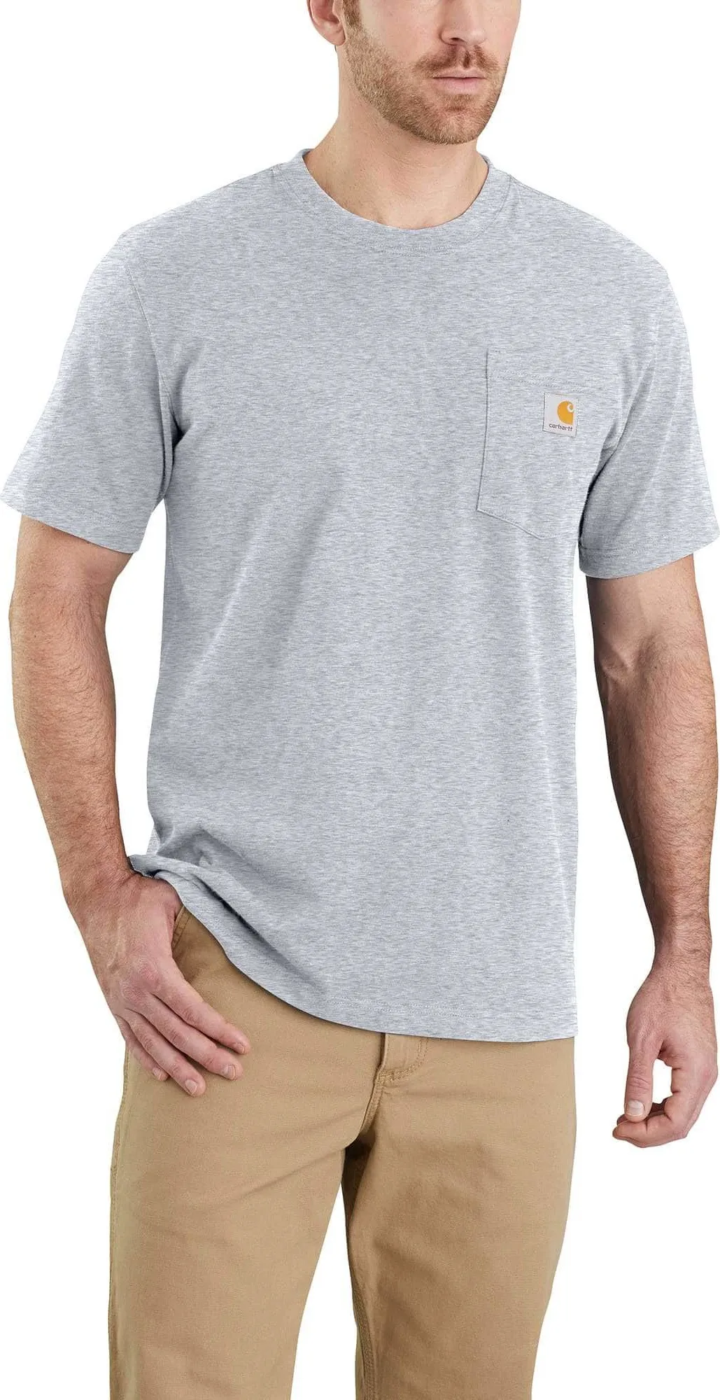 Carhartt Men's Workwear Pocket S/S T-Shirt Heather Grey | Buy Carhartt Men's Workwear Pocket S/S T-Shirt Heather Grey 