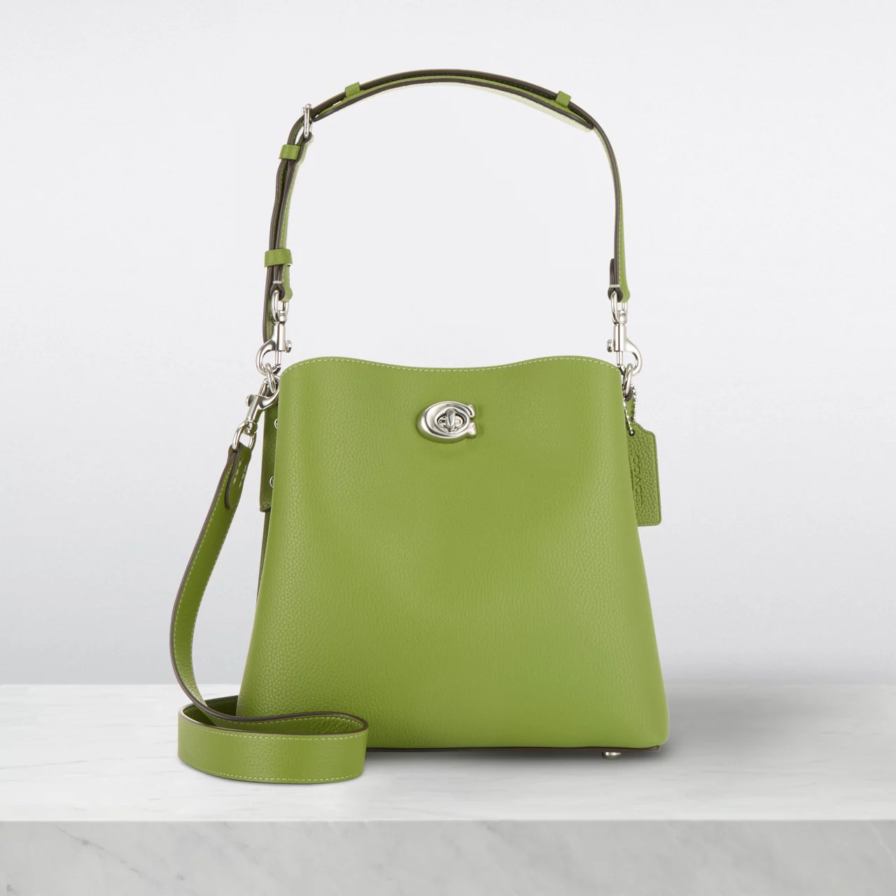 COACH Willow Leather Bucket Bag - Dark Lime