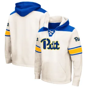 Colosseum Pitt Panthers Cream 2.0 Lace-Up Pullover Hoodie