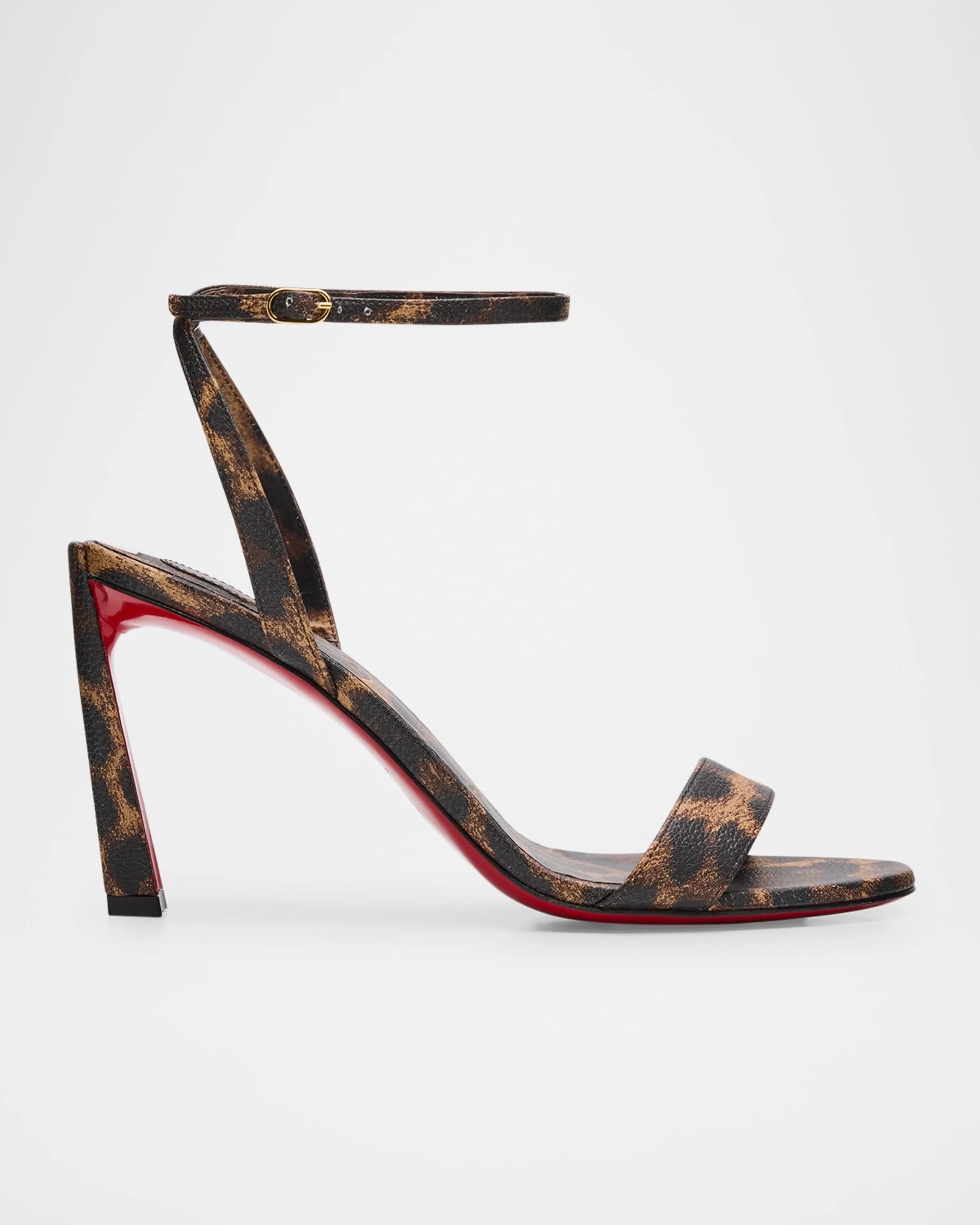 Condora Queen Red-Sole Leopard-Print Leather Sandals