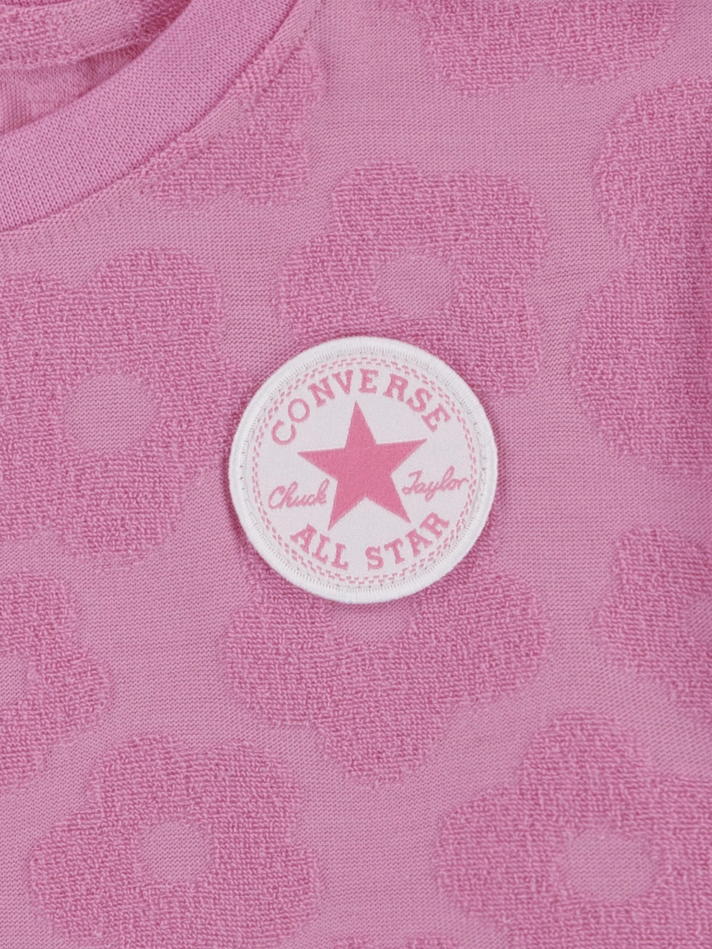 Converse Girls Floral Jacquard Short Set in Pink