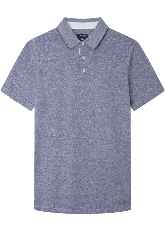 Cotton Linen Filafil Polo Shirt Blue