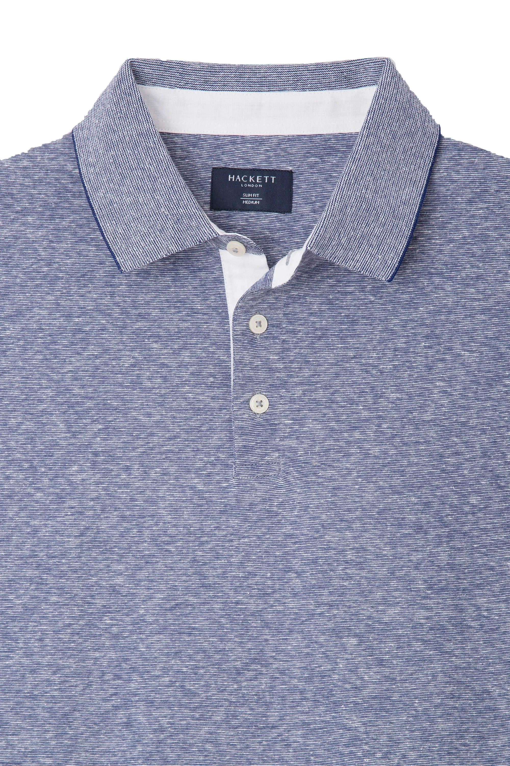 Cotton Linen Filafil Polo Shirt Blue