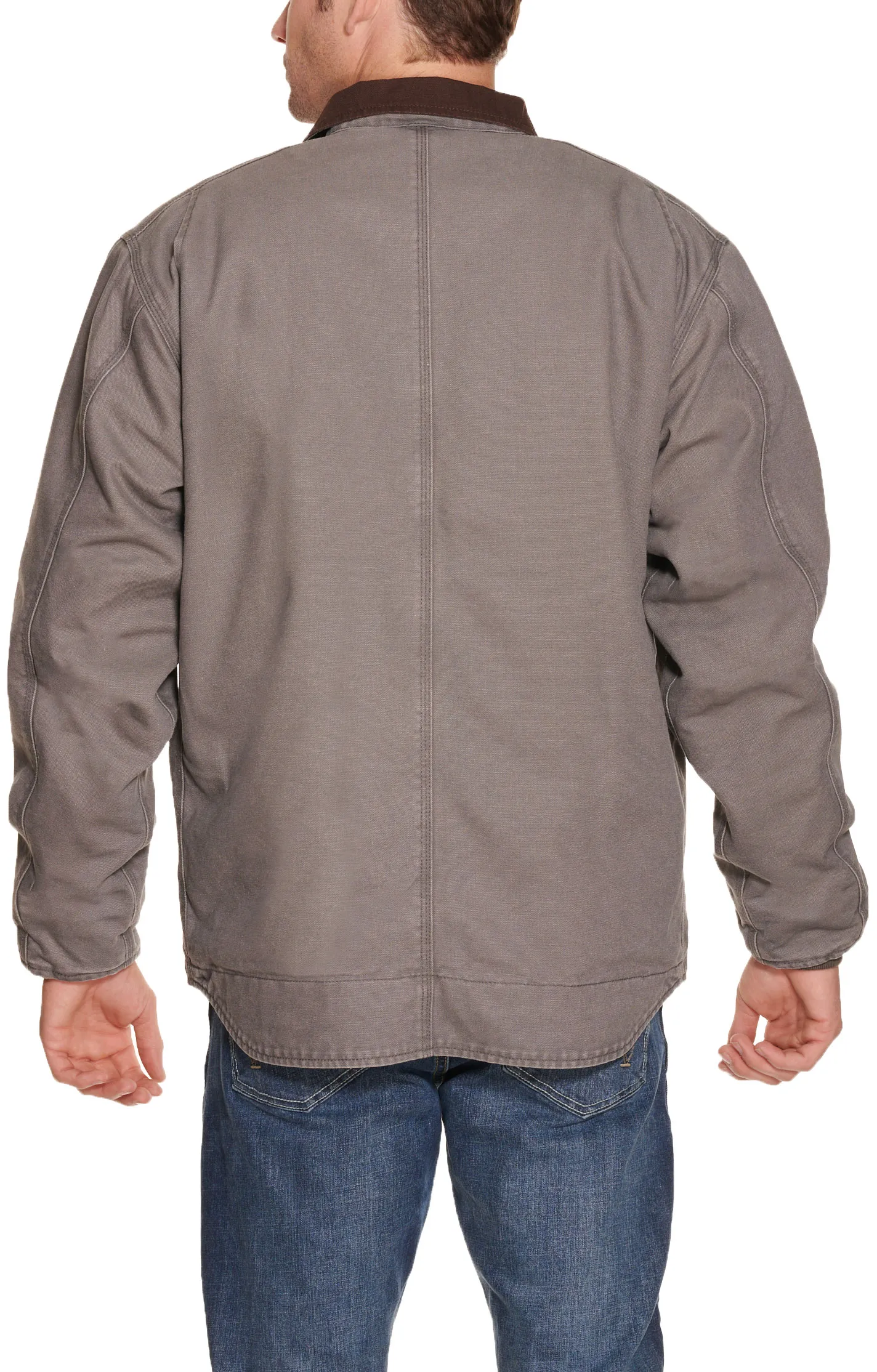 Cowboy Workwear Men's Rancher Grey Sherpa Lined Canvas Jacket