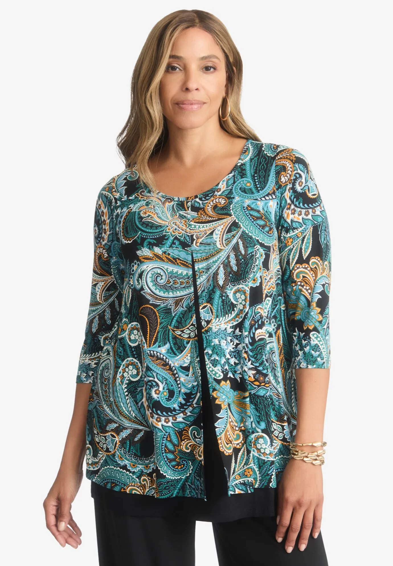 Crew Neck Double Layered Tunic