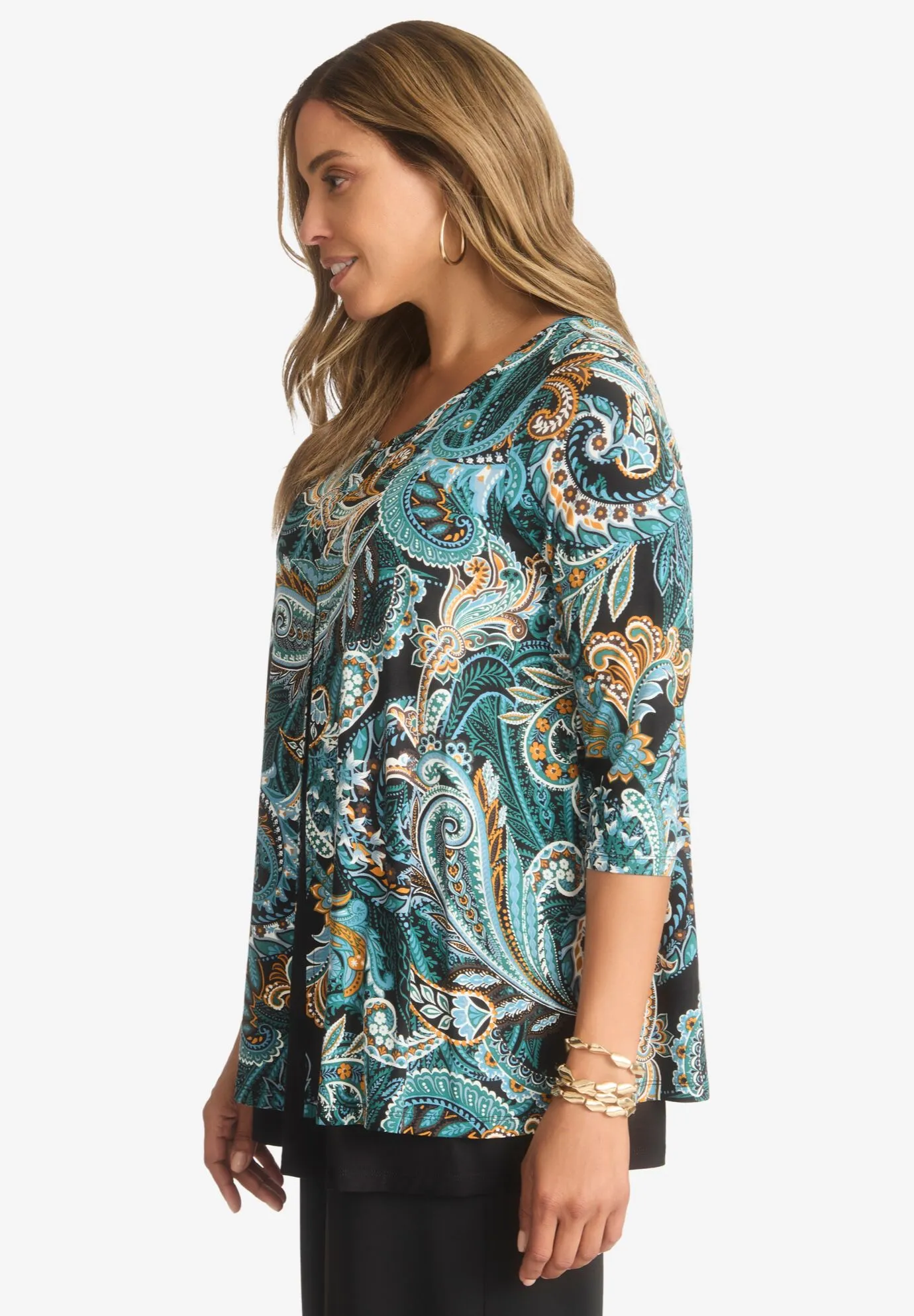 Crew Neck Double Layered Tunic