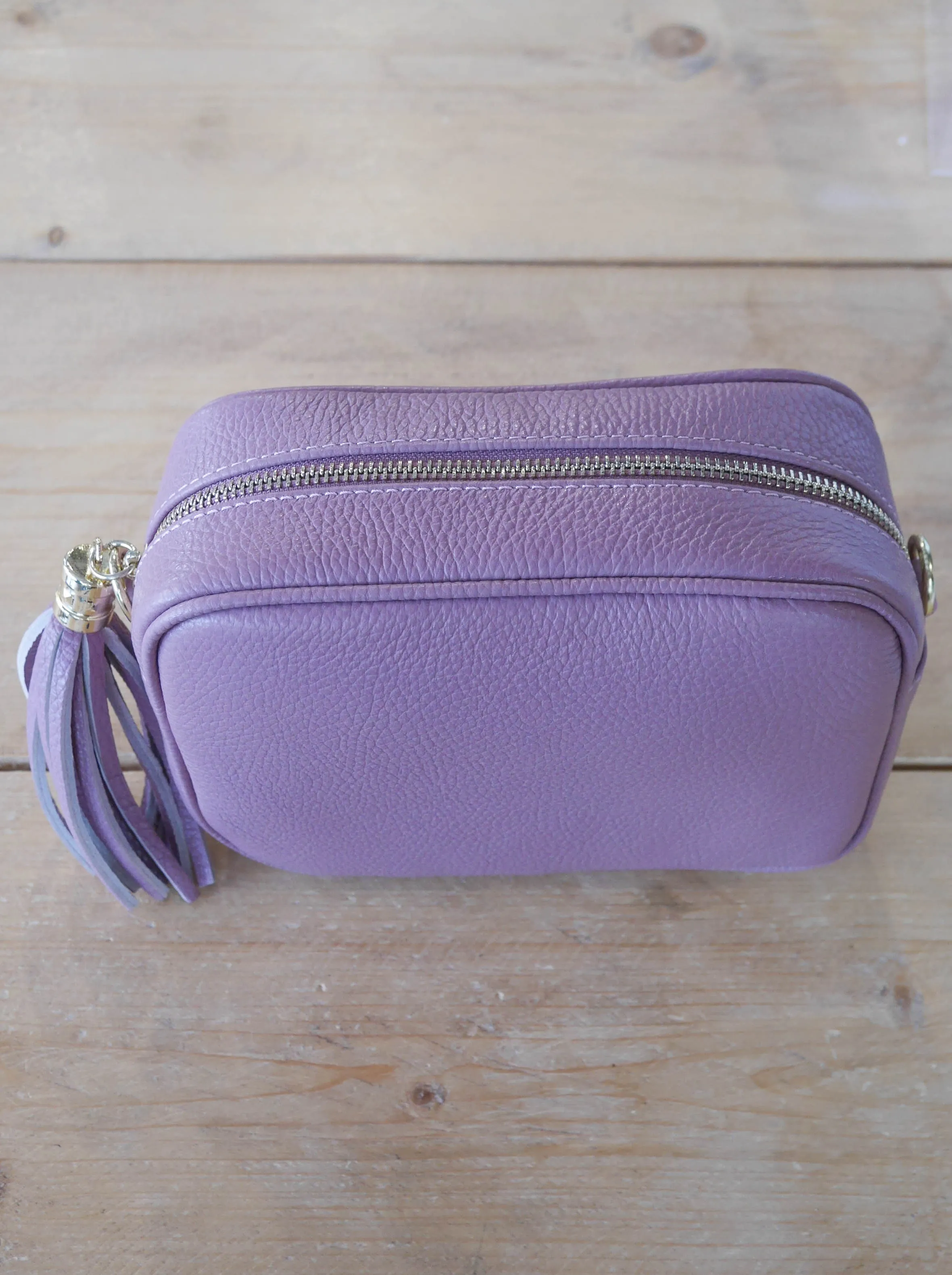 Cross Body Leather Bag Dusty Pink