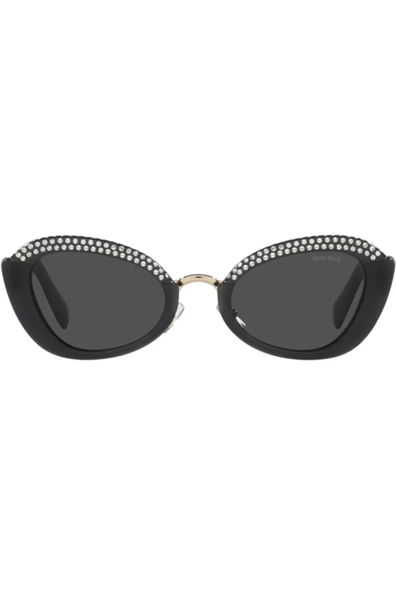 Crystal-Embellished Round-Frame Sunglasses