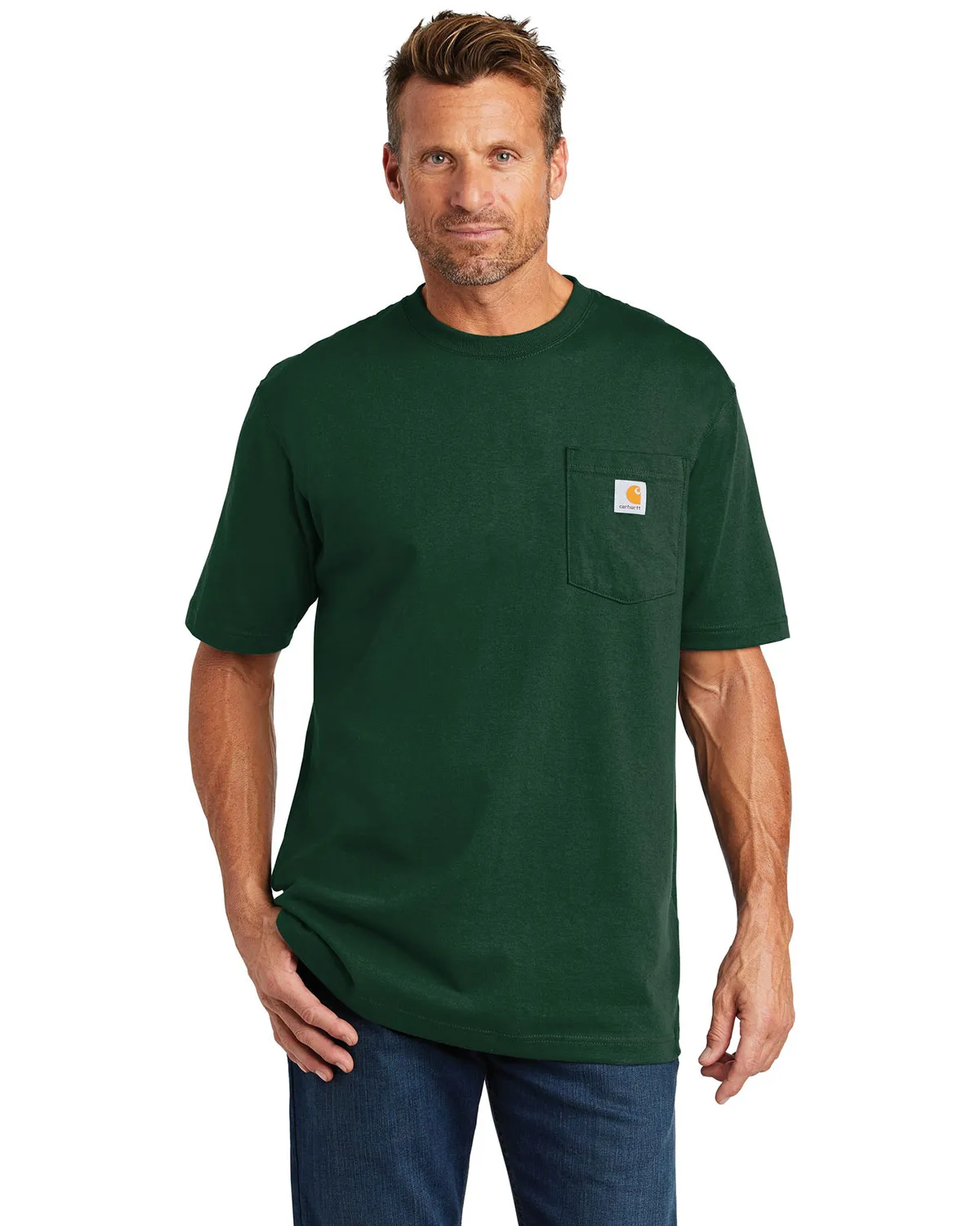 Custom Embroidered Carhartt CTTK87 Men 6.75 oz Tall Workwear Pocket Short Sleeve T-Shirt