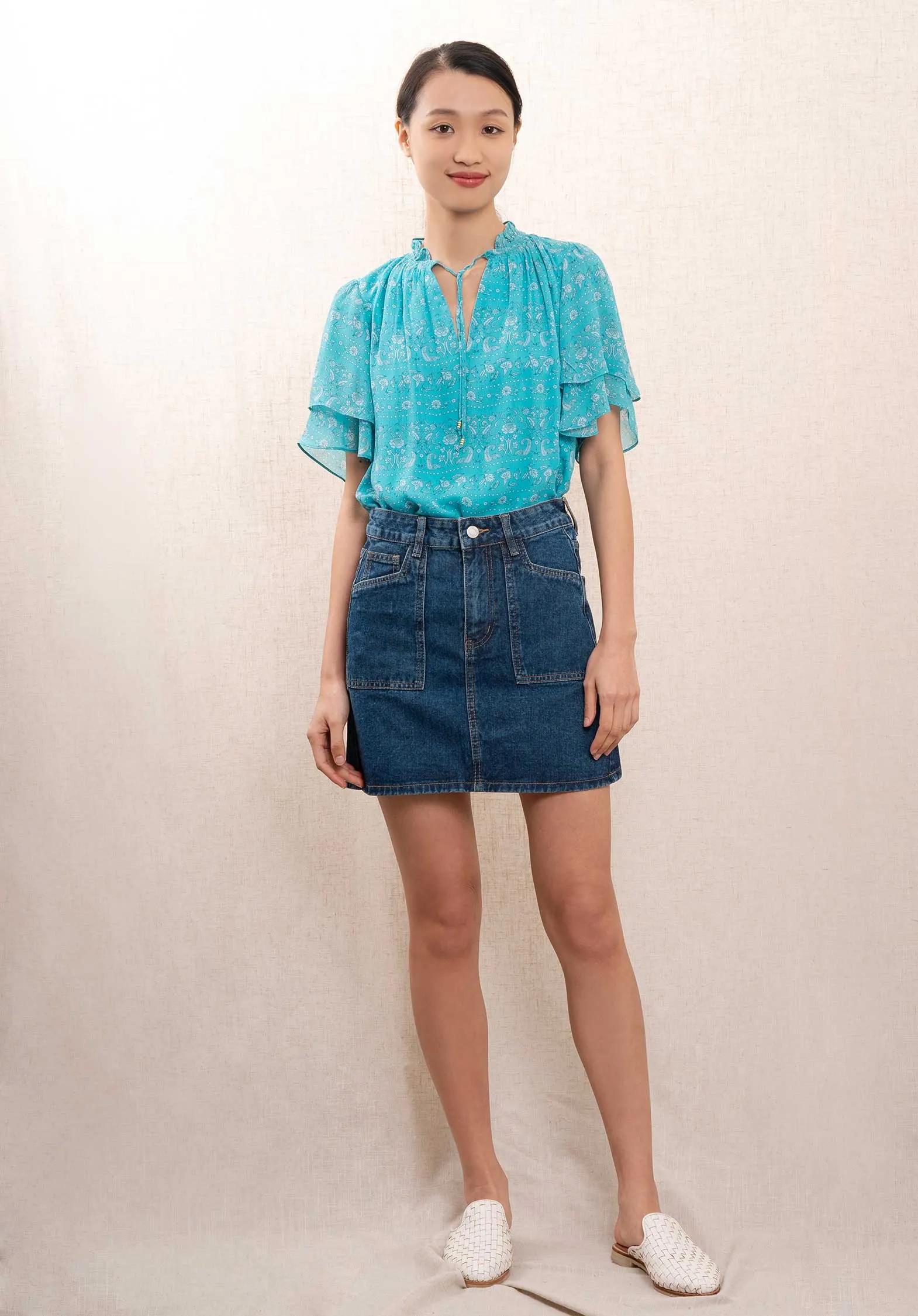 Denim Skirt 11039 Bleu