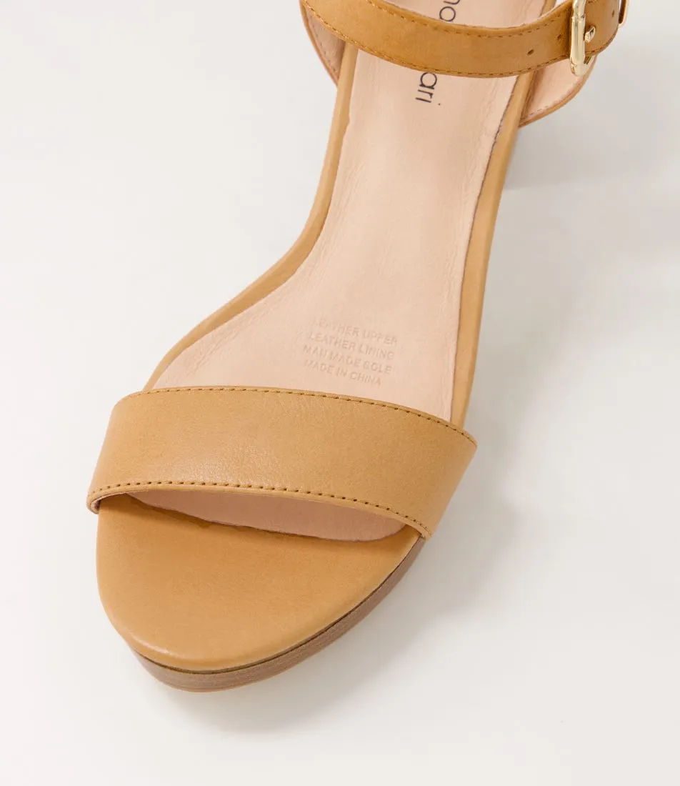 DIANA FERRARI Criston Dark Tan Natural Leather Sandals