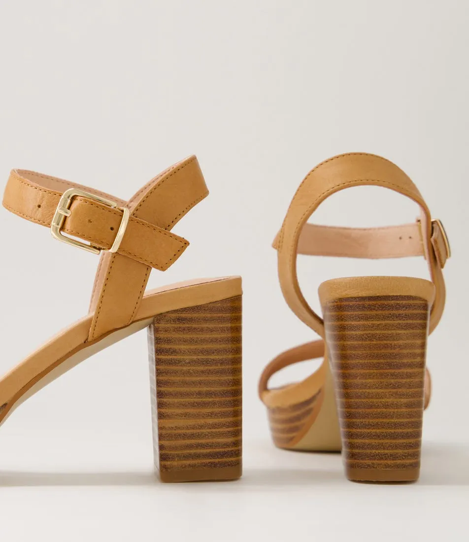 DIANA FERRARI Criston Dark Tan Natural Leather Sandals