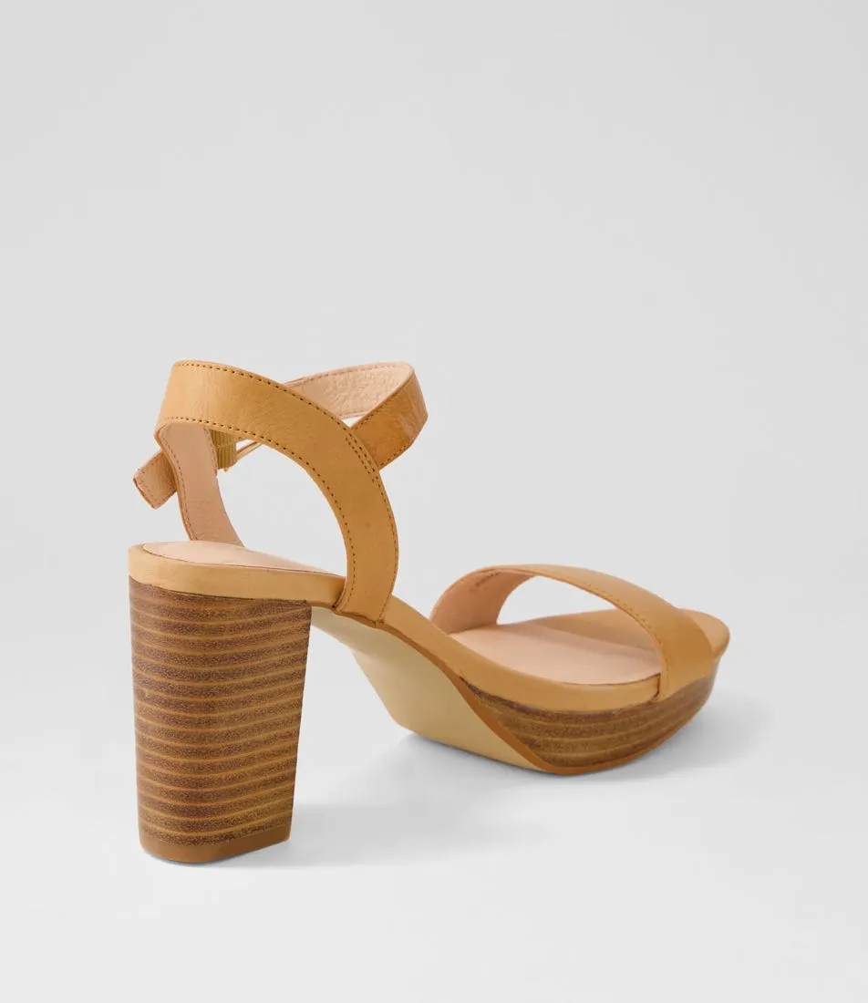 DIANA FERRARI Criston Dark Tan Natural Leather Sandals