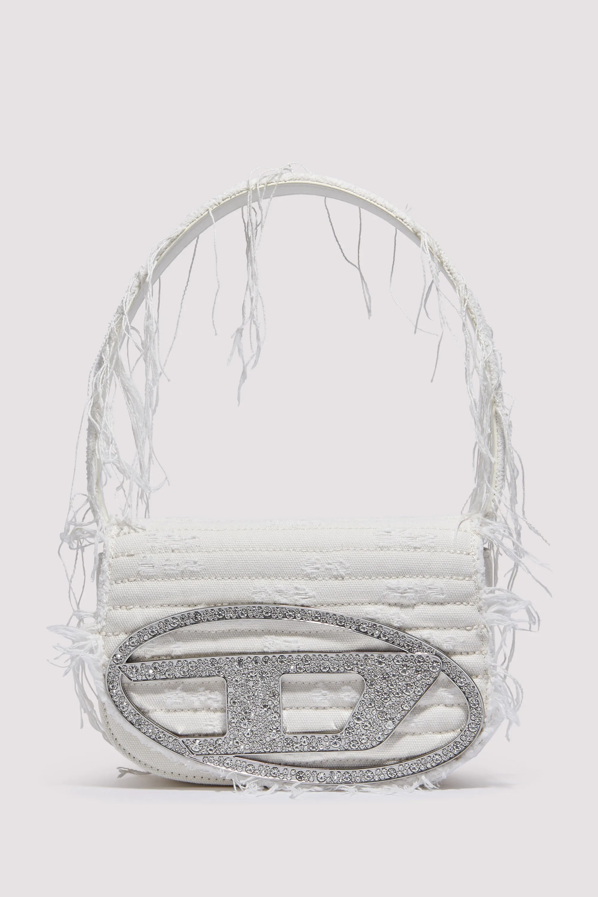 Diesel  White 1DR Crystal Logo Shoulder Bag