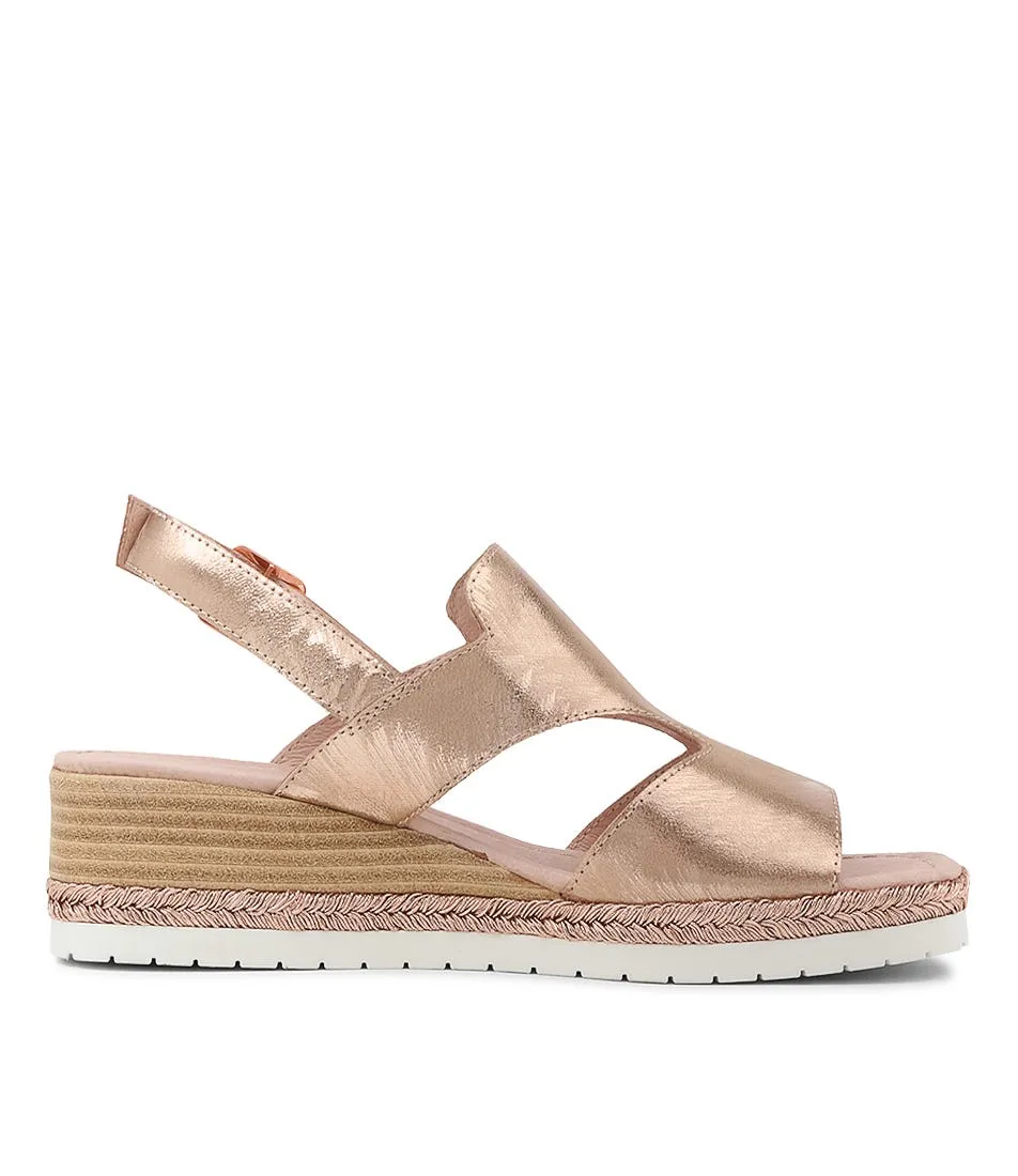 DJANGO & JULIETTE Ilorin Rose Gold Scratch Leather Sandals