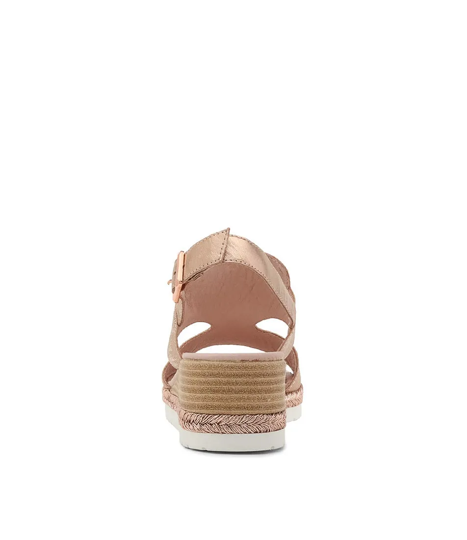 DJANGO & JULIETTE Ilorin Rose Gold Scratch Leather Sandals