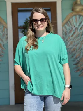 Emerald Green Dolman Tunic Top