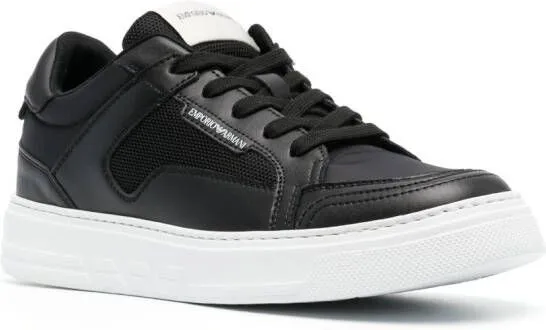 Emporio Armani logo-print lace-up sneakers Black