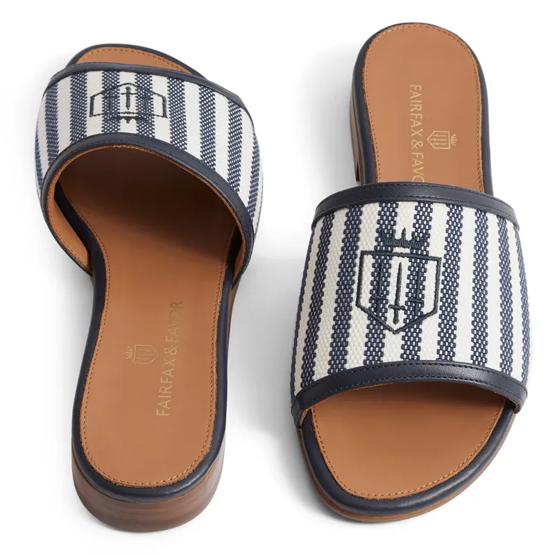 Fairfax and Favor Heacham Ladies Sandals - Navy Stripe