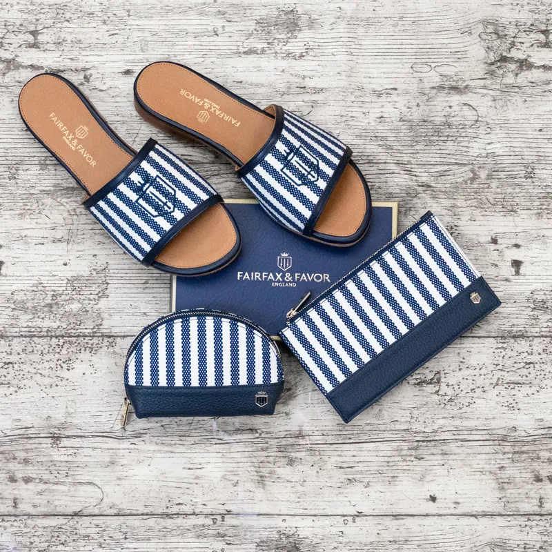 Fairfax and Favor Heacham Ladies Sandals - Navy Stripe