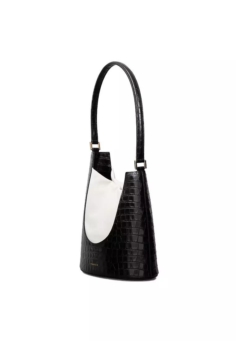 FEMANCE Femance - Vessel Black Croc Shoulder Bag