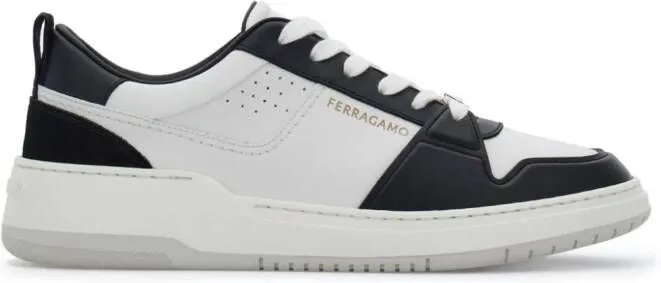 Ferragamo panelled leather sneakers White