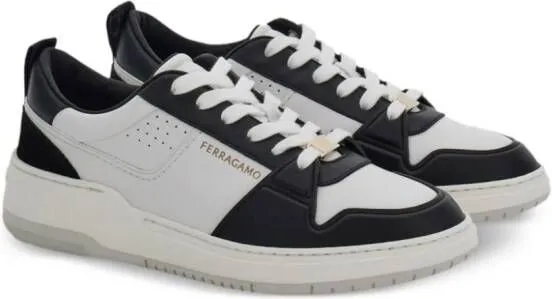 Ferragamo panelled leather sneakers White