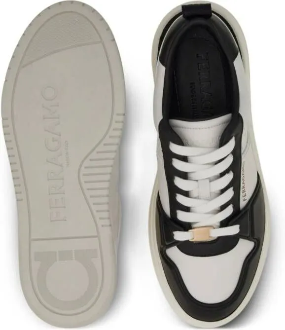 Ferragamo panelled leather sneakers White