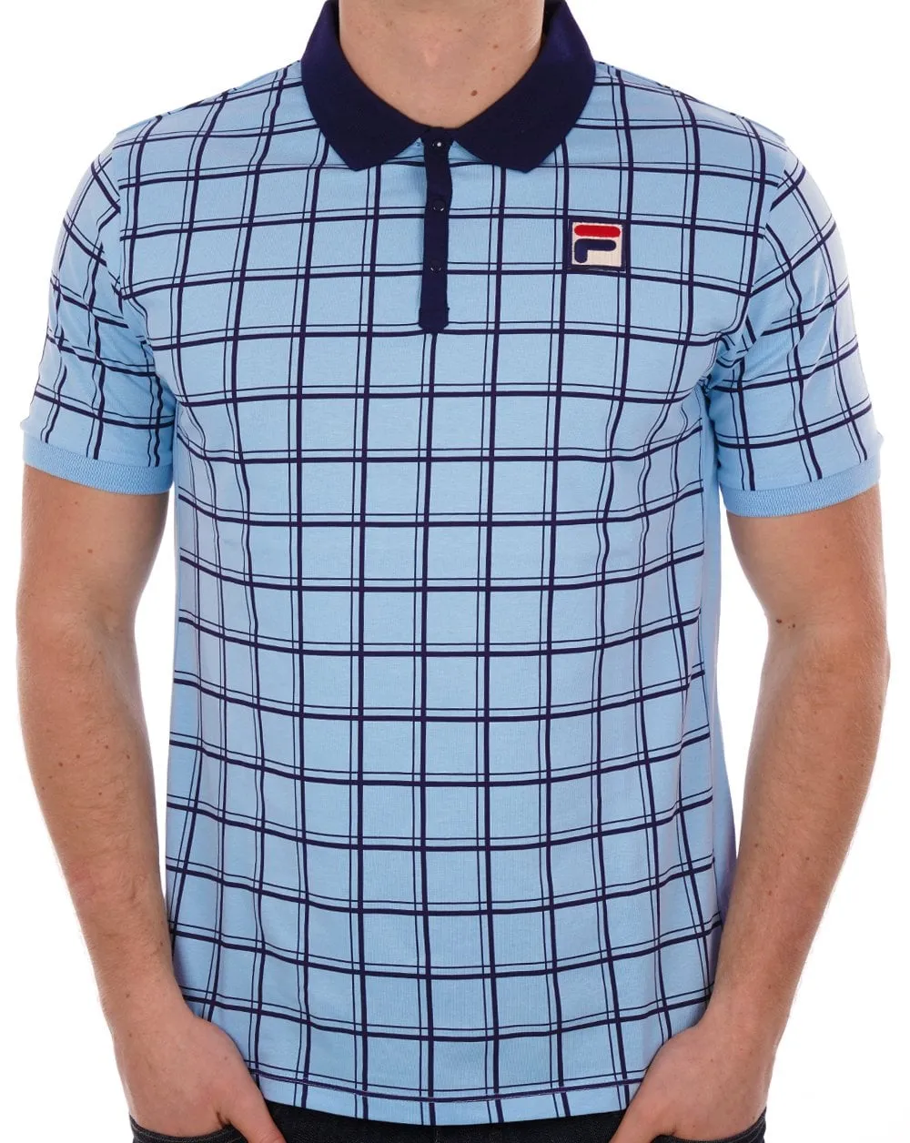 Fila Vintage Windowpane Polo Sky / Navy