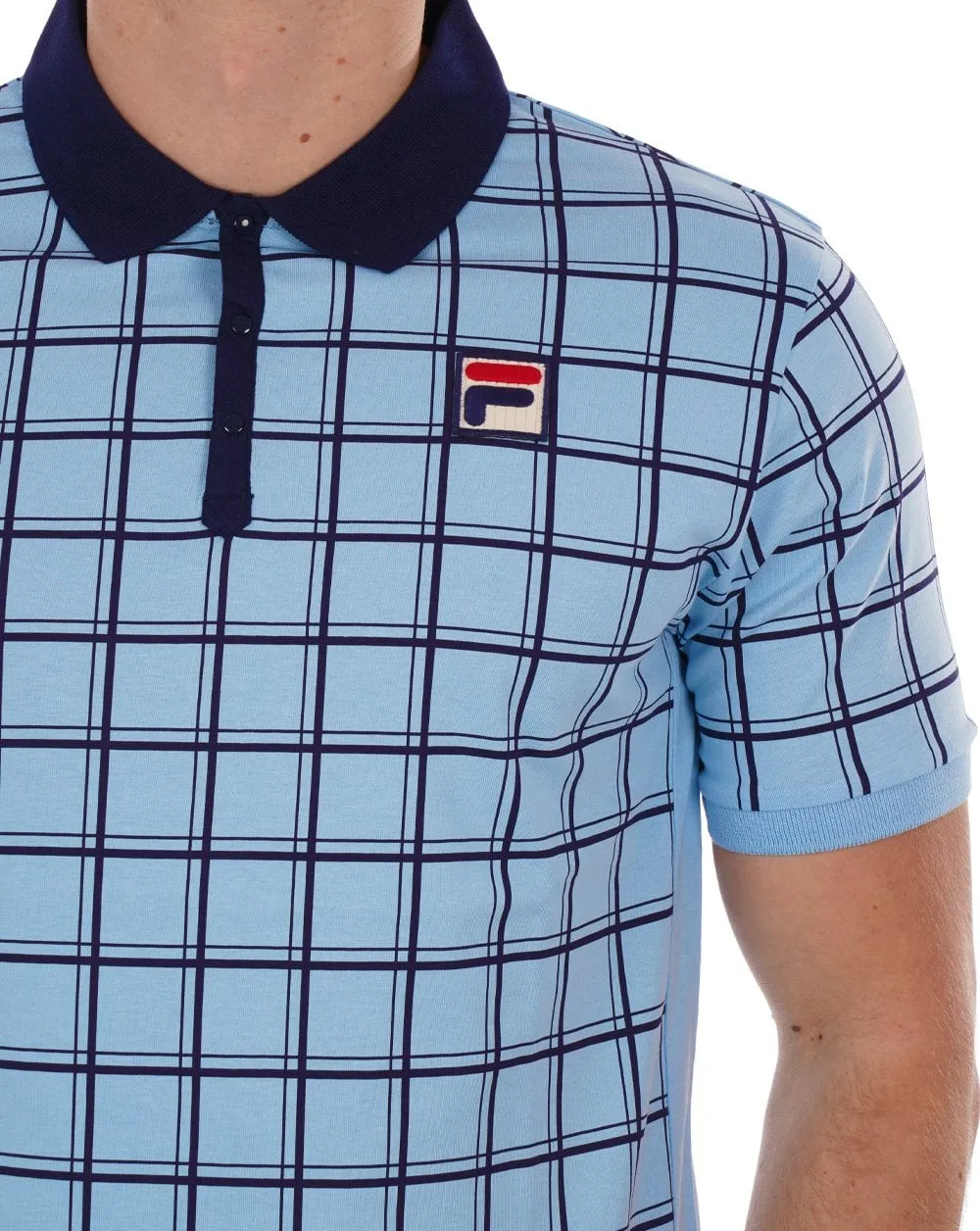 Fila Vintage Windowpane Polo Sky / Navy