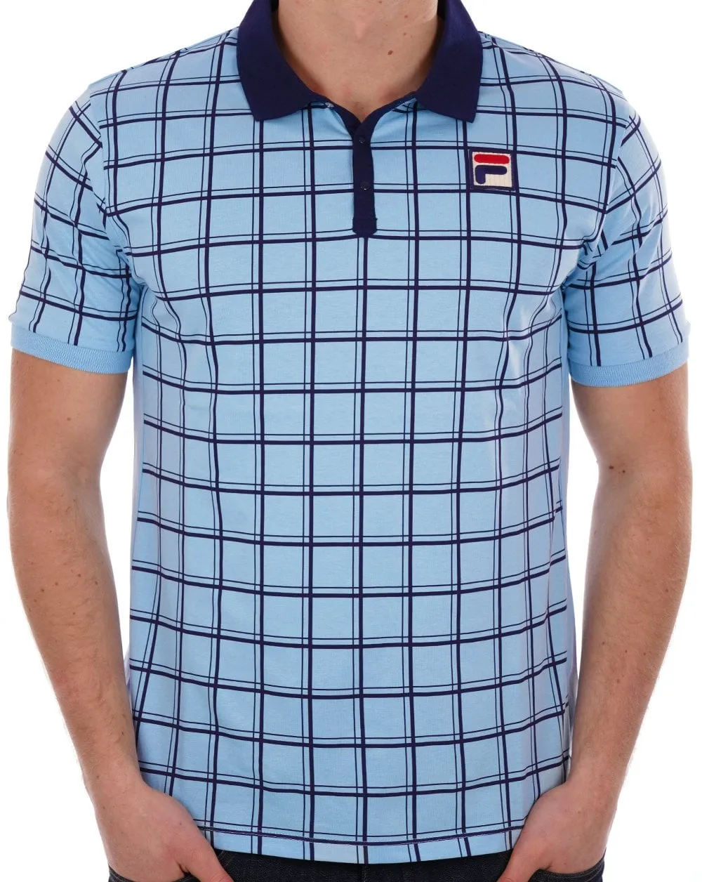 Fila Vintage Windowpane Polo Sky / Navy