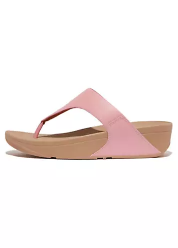 FitFlop Lulu Leather Soft Blush Toepost Sandals | Grattan