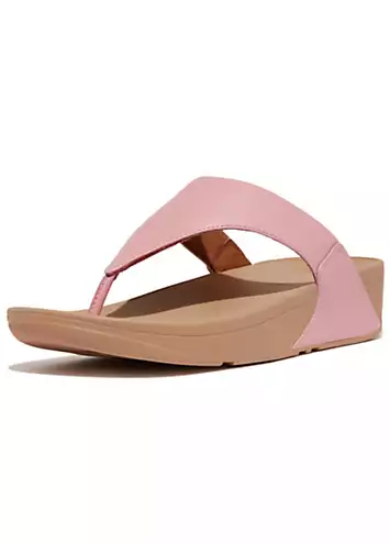 FitFlop Lulu Leather Soft Blush Toepost Sandals | Grattan